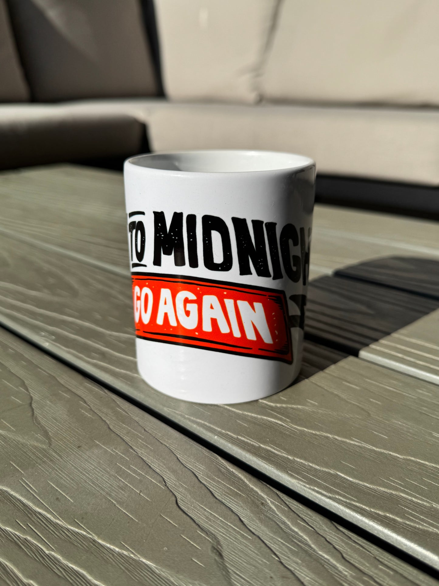 Get To Midnight. Go Again. Mug (White)