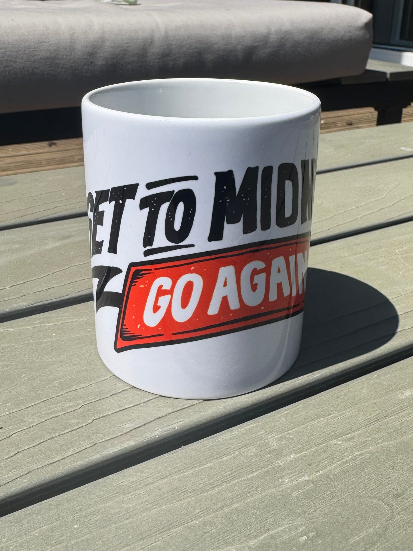 Get To Midnight. Go Again. Mug (White)